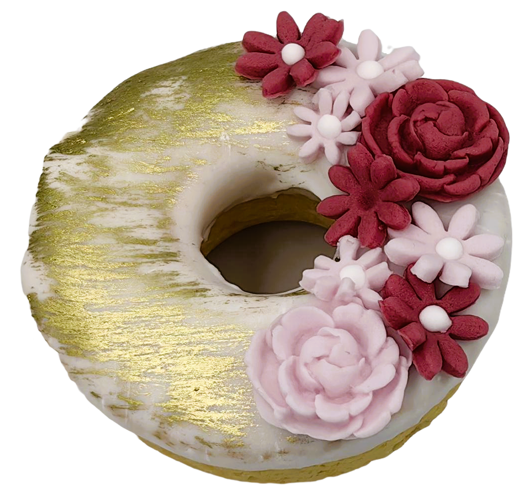 Donut Χρυσό με λουλούδια