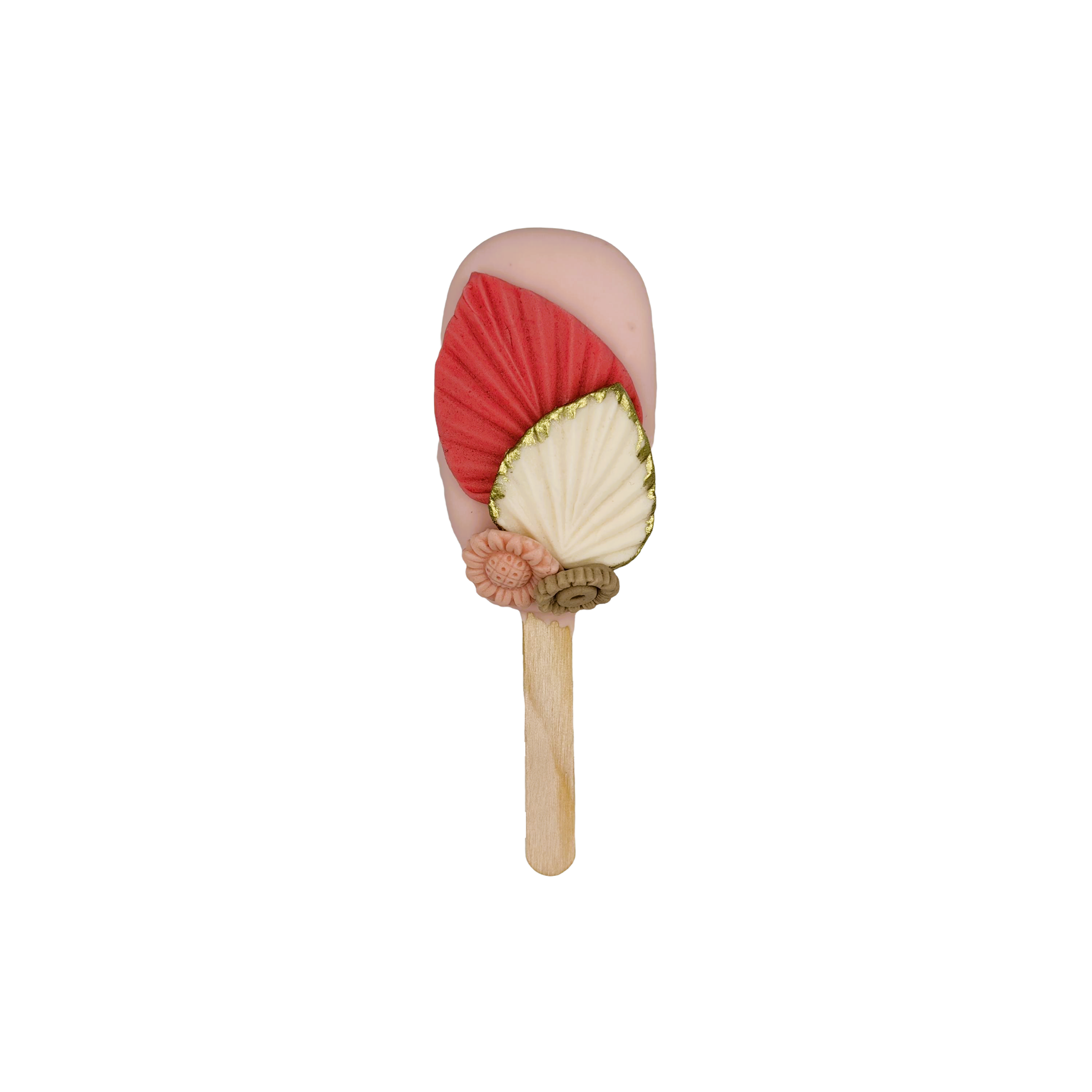 Cakesicle Floral Κοραλλί & Ιβουάρ